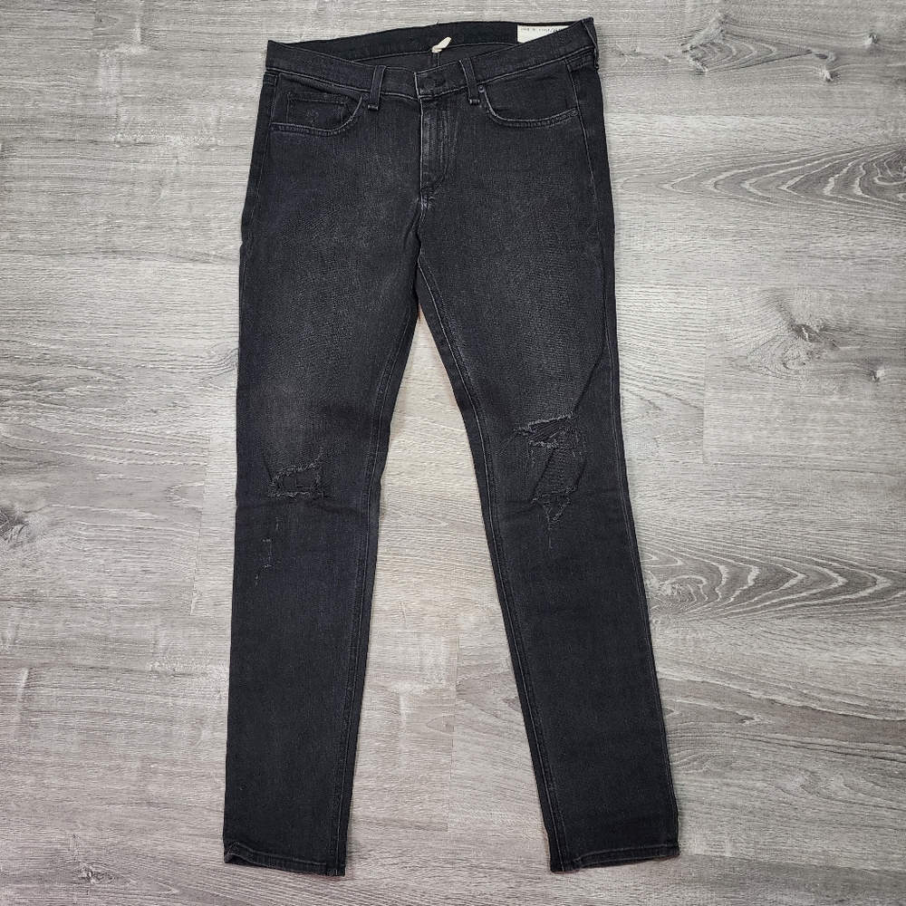 RAG & BONE Black Distressed Denim Skinny Jean Women's 31